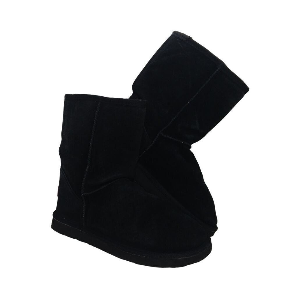 Ukala Austalia Womens Pre-owned Black Suede Shearling Lined Boots - sz. 8